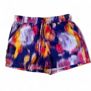 HT 360 Collective Women Multi Color Abstract Print Drawstring Shorts Large